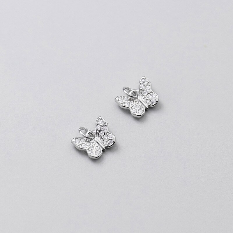 925 Sterling Zilver Fancy Vrouwen Decoratie Zirkoon Vlinder Charms Handgemaakte S925 Zilveren Hanger Accessoires Diy Sieraden Maken
