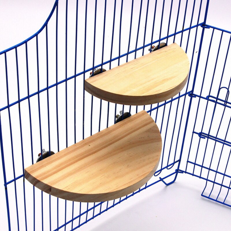 Plataforma de madera para loros y aves, tabla de estación para perchas y ramas de hámster, accesorios para jaulas de pájaros, plataforma de salto para pájaros semicirculares