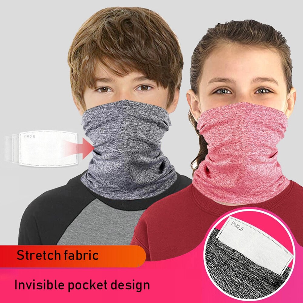 1pc lapsen puhtaan värin maaginen huivi näkymätön tasku puolikasvot kaulasuojus huivi pölytiivis bandana ulkopyöräilyvaruste