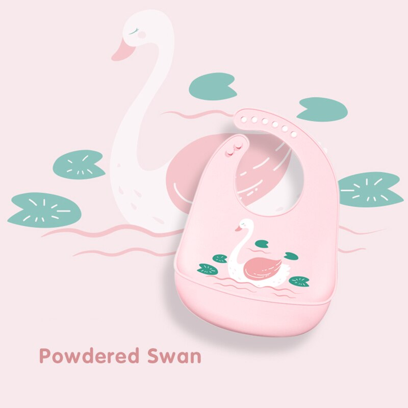 2 stücke Baby Lätzchen Wasserdichte Silikon Baby der lebensmittel tasche Stereo wasserdicht Super weiche lebensmittel tasche freundlicher speichel tasche waschen-freies: Schwan