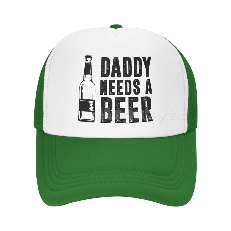 Daddy Behoeften Een Bier Trucker Hoed Grappig Bier Vader Vaderdag Hoeden: green