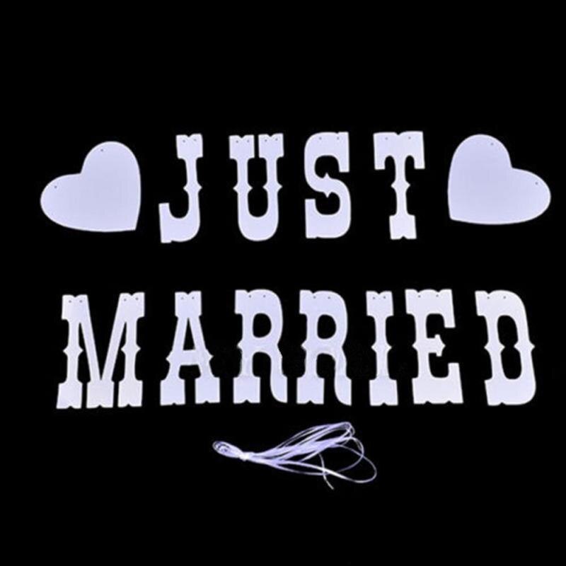 Wedding Bunting Banner Photo Booth Props Garland Just Married Letter Romantic Wedding Decoration Event Supplies