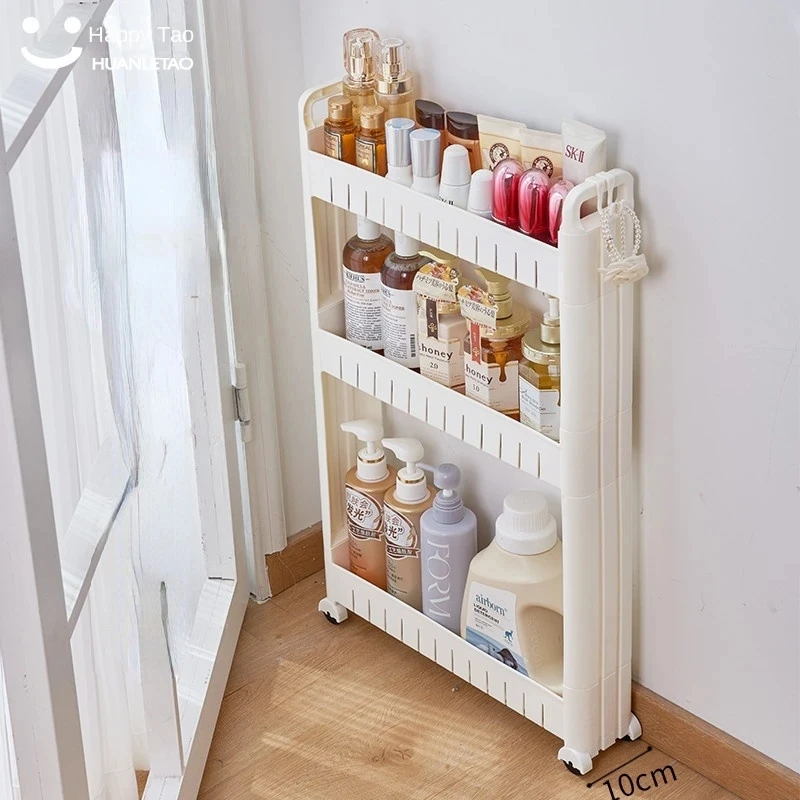 Organizador de baño en capas, estante estrecho para cocina, caja de almacenamiento, armario lateral, ahorro de espacio, estante móvil