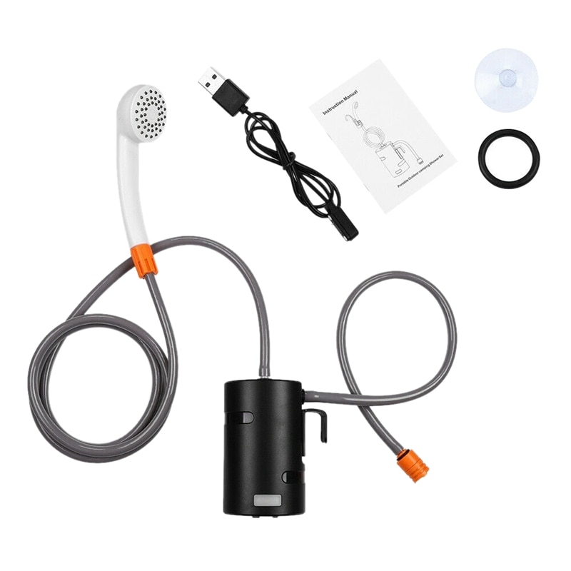 USB Portable Outdoor Shower Waterproof Camping Shower Shower Pump for Car Family Hiking Backpacking Travel Beach Pet: Default Title