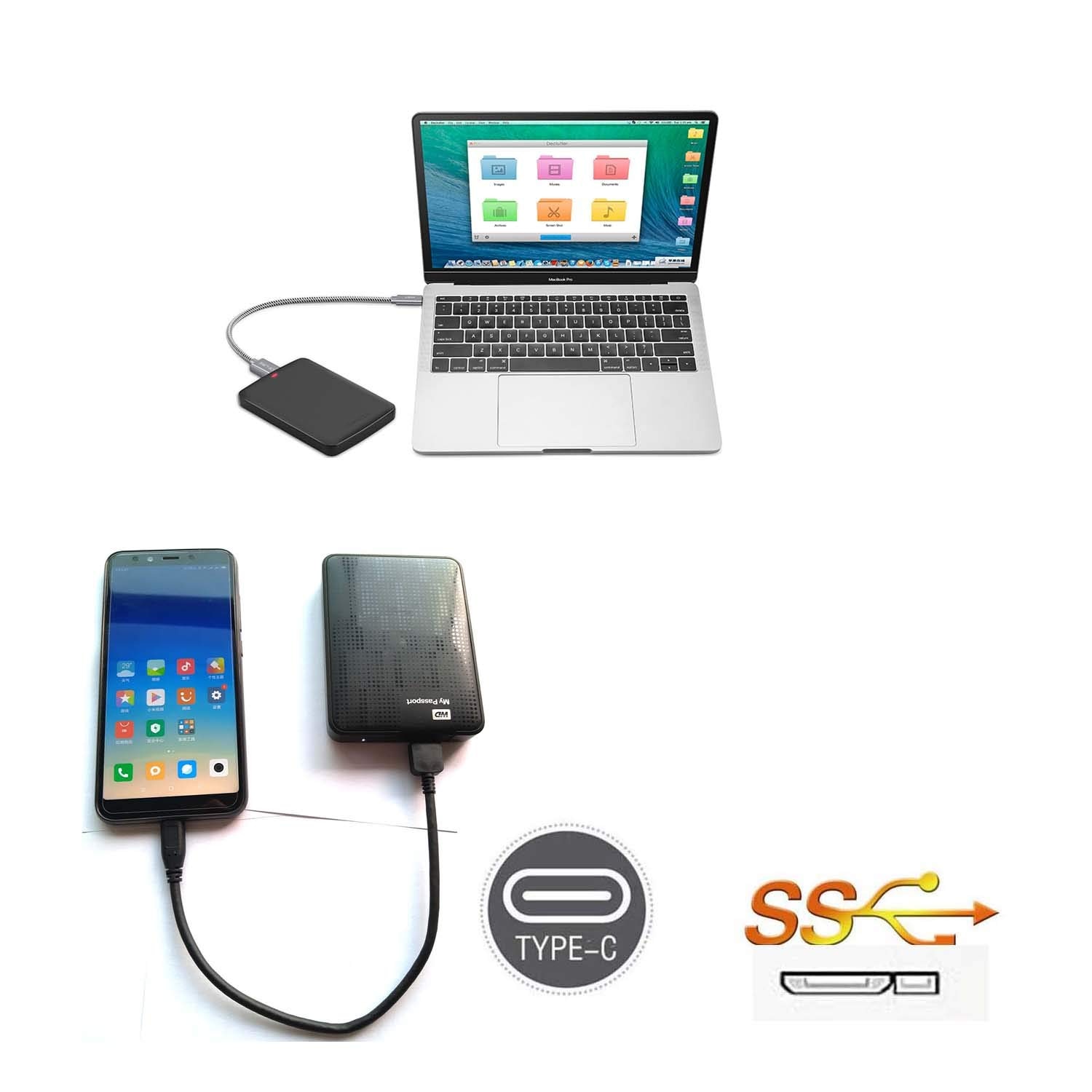 USB 3.1 Typ-C zu USB 3.0 Micro B Kabel Stecker Für Festplatte Smartphone HANDY PC