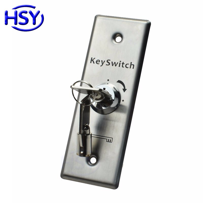 HSY Stainless Steel Key Switch Emergency Push Exit Button Door Release Access Controller Gate Open Lock