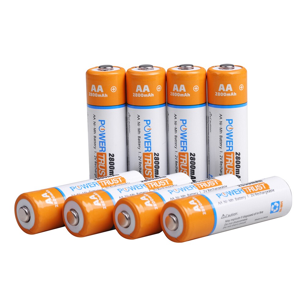 PowerTrust 8 Packs 1100mAh 1,2 V AAA Ni-Mh Akku für AA AAA Batterien (Fall Enthalten): Rot