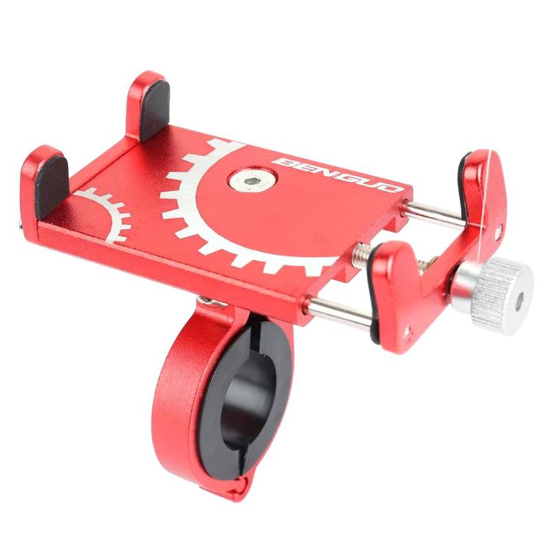 Aluminium Legering Fiets Mobiele Telefoon Houder Fiets Stuur Clip Stand Mount: Rood