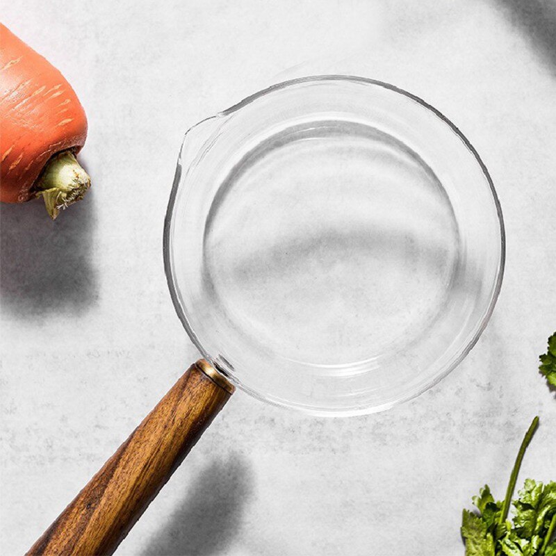 Glas Kochen Topf Milch sofortig-nudeln Suppe Topf Lagerbier Brei Töpfe Mit Holzgriff Offene Flamme Heizung Küche Kochgeschirr