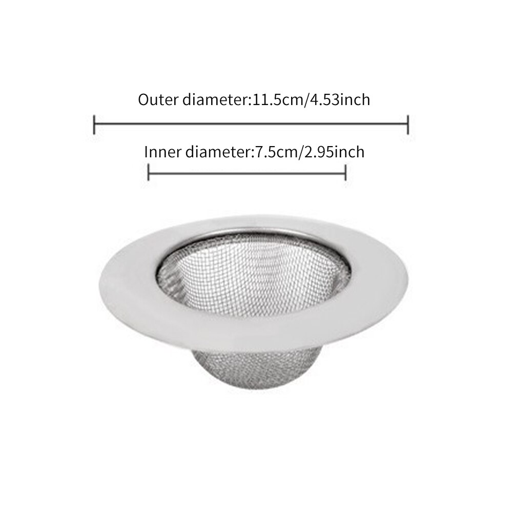 2pcs Food Filter With Lid Stopper Cover Wide Rim Anti Clogging Bathroom Kitchen Sink Strainer Universal Home Stainless Steel