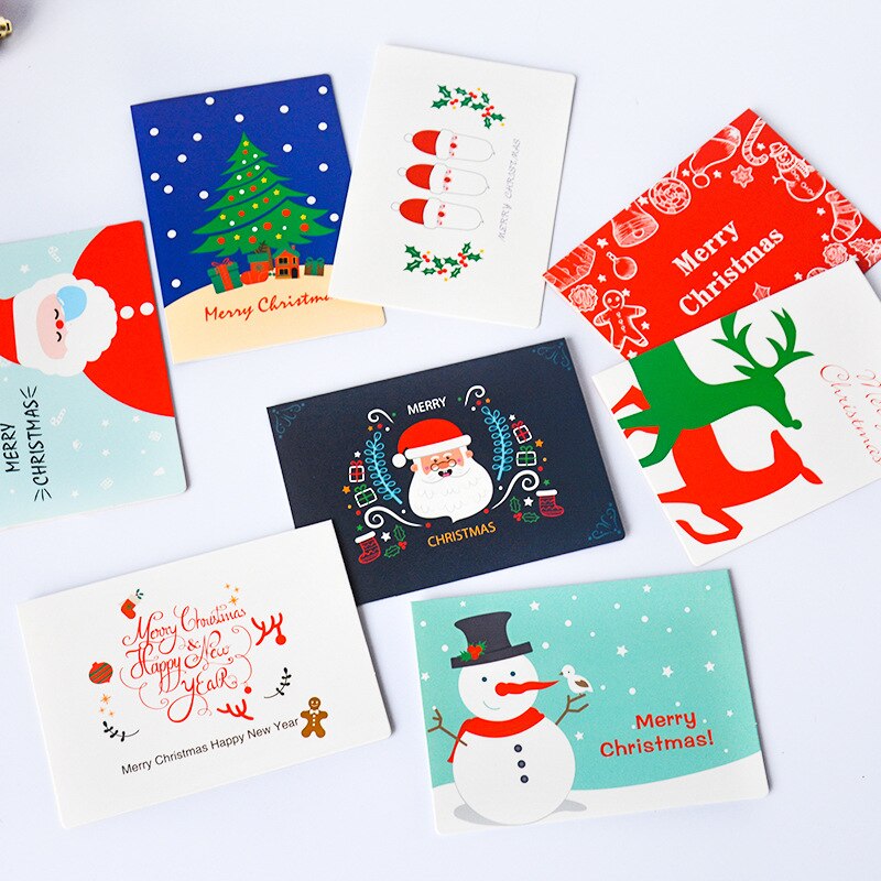 8 Halve Vouw Kerst Wenskaart Met Enveloppen Stickers Thanksgiving Postkaart Huwelijk Uitnodigingskaarten