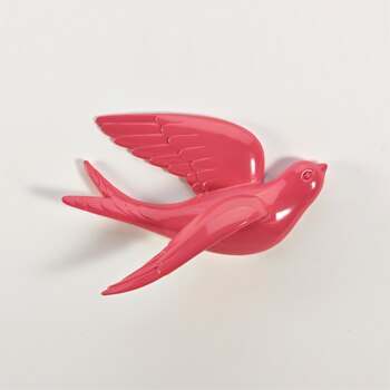 Muurstickers Swallow Home Decor Woonkamer Slaapkamer 3d Muurstickers Decoraties Ornamenten Hars Vogel Beeldje Standbeeld Op Muur: Red Small 2