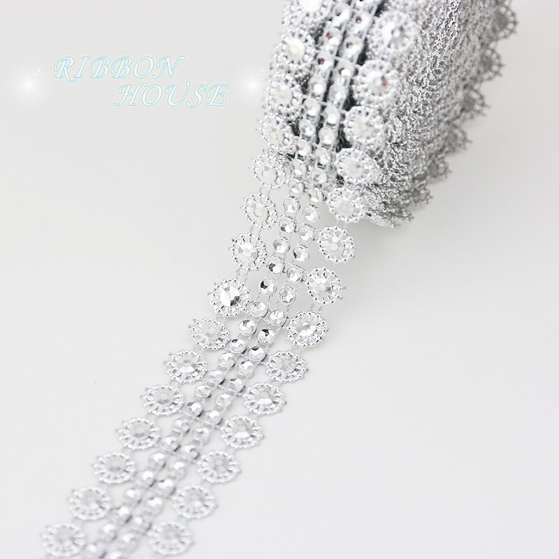(5 yards/rulle ) 30mm strass rulle tejp tyll kristall mesh wrap band tårta bröllop dekoration glitter charmig bling diamant