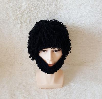 Funny Hat Knitted Men Mustache Beard Crochet Handmade Hat Winter Beanies Tassel Mask Warm Cap: 1