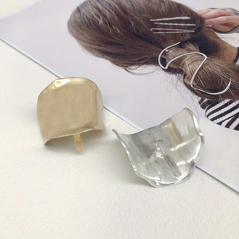 Horquilla de Lava cóncava-convexa Irregular de Metal coreano para mujer, coleta Retro de , tocado con horquillas