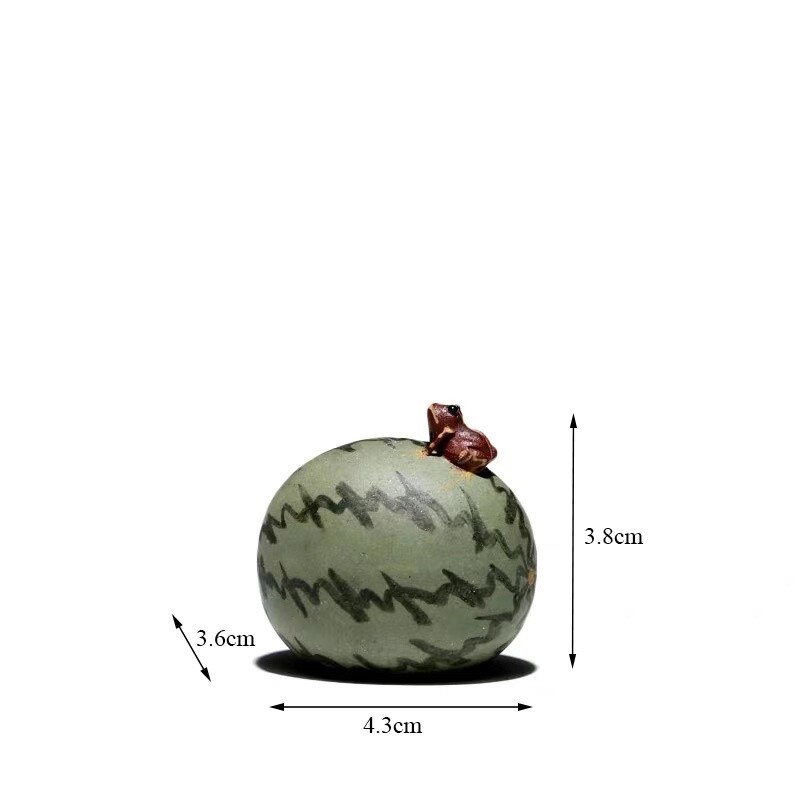 Spruta vatten groda te husdjur lila lera handgjorda hem te bord dekoration prydnader keramik vattenmelon hantverk