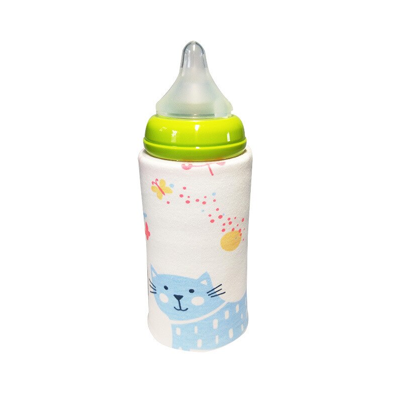 Portablet venta botella calentador viaje bebé niños dibujos animados leche Agua USB cubierta manga bolsa infantil película de calentamiento: Naranja