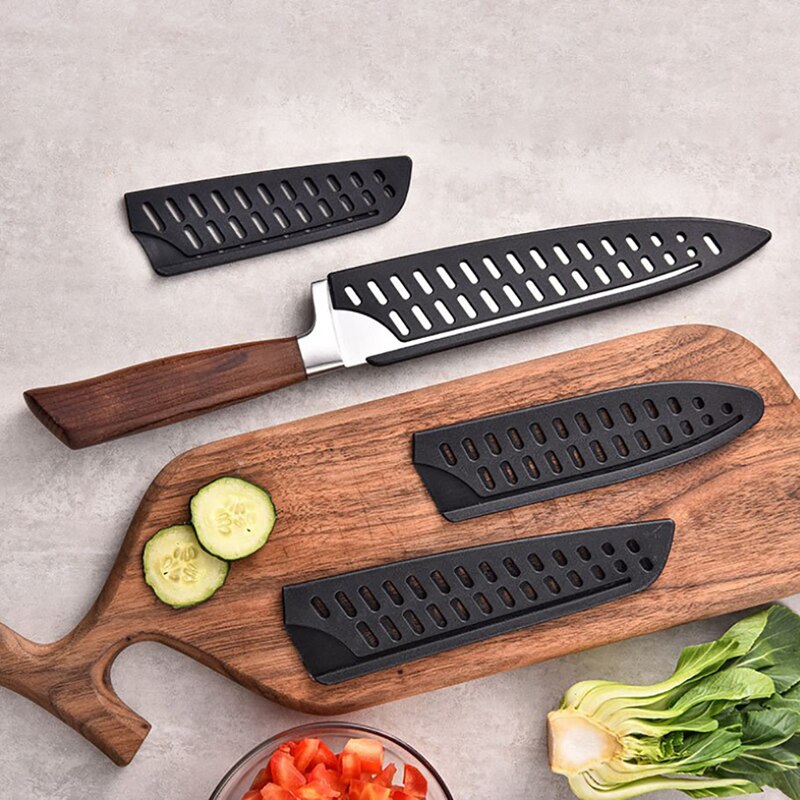 1pcs Black Plastic Kitchen Knife Blade Protector Cover For 3.5-10 Inches Knife Cover