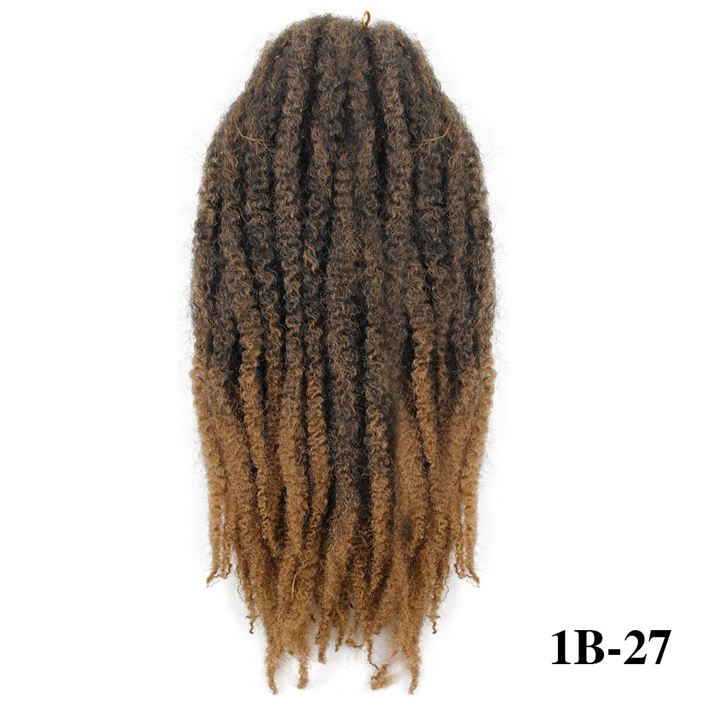 Marley fletninger hæklet ombre afro kinky twist hår syntetisk fletning hår hæklet fletninger hair extensions: T1b/27