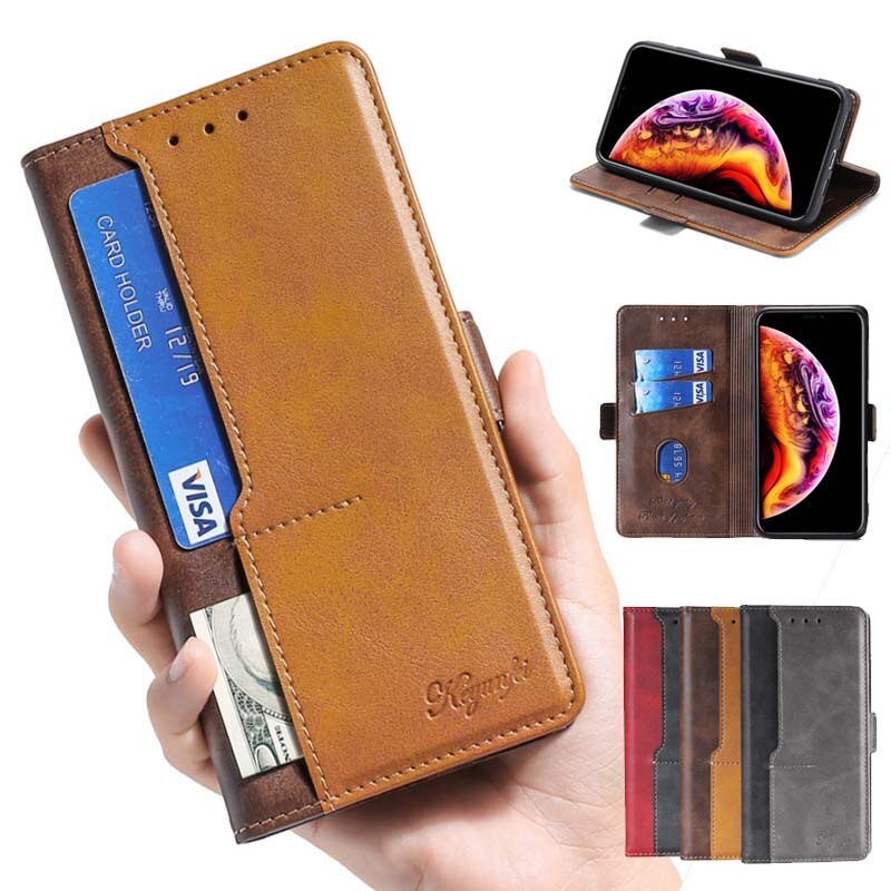 Leather Case For UMIDIGI S5 Pro/A7 Pro/Power 3/F2/A3X/A3S Cover Contrast Color Flip Wallet Flip Magnetic Leather Holster Case