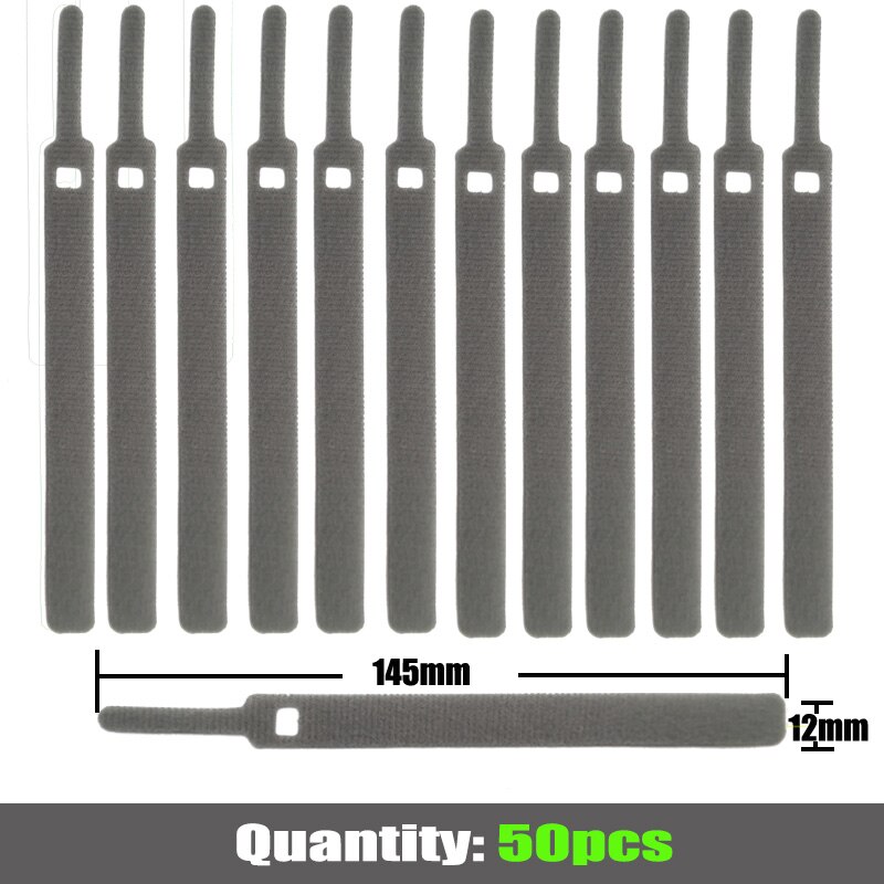 50 stücke 12mm * 145mm Verschluss Band kabelbinder Klebstoff Magie Haken Schleife Stock bulckle Gürtel Bündel Draht linie Band schnur: Farbe 14