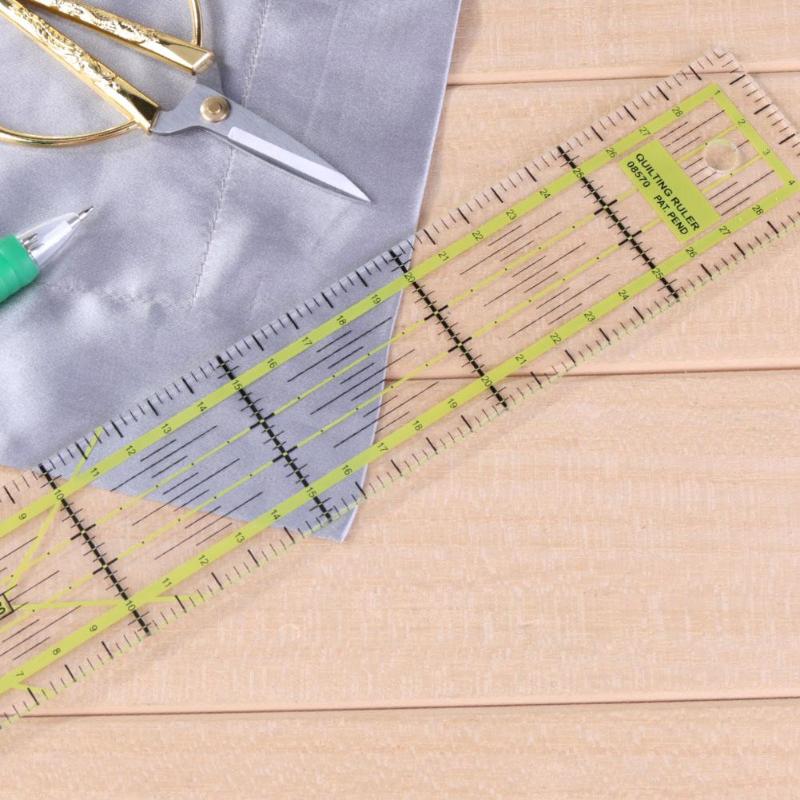 Règles de Quilting faites à la main outils en tissu en plastique couture Patchwork règle tailleurs pieds mis Yardstick coupe 5CM X 30CM