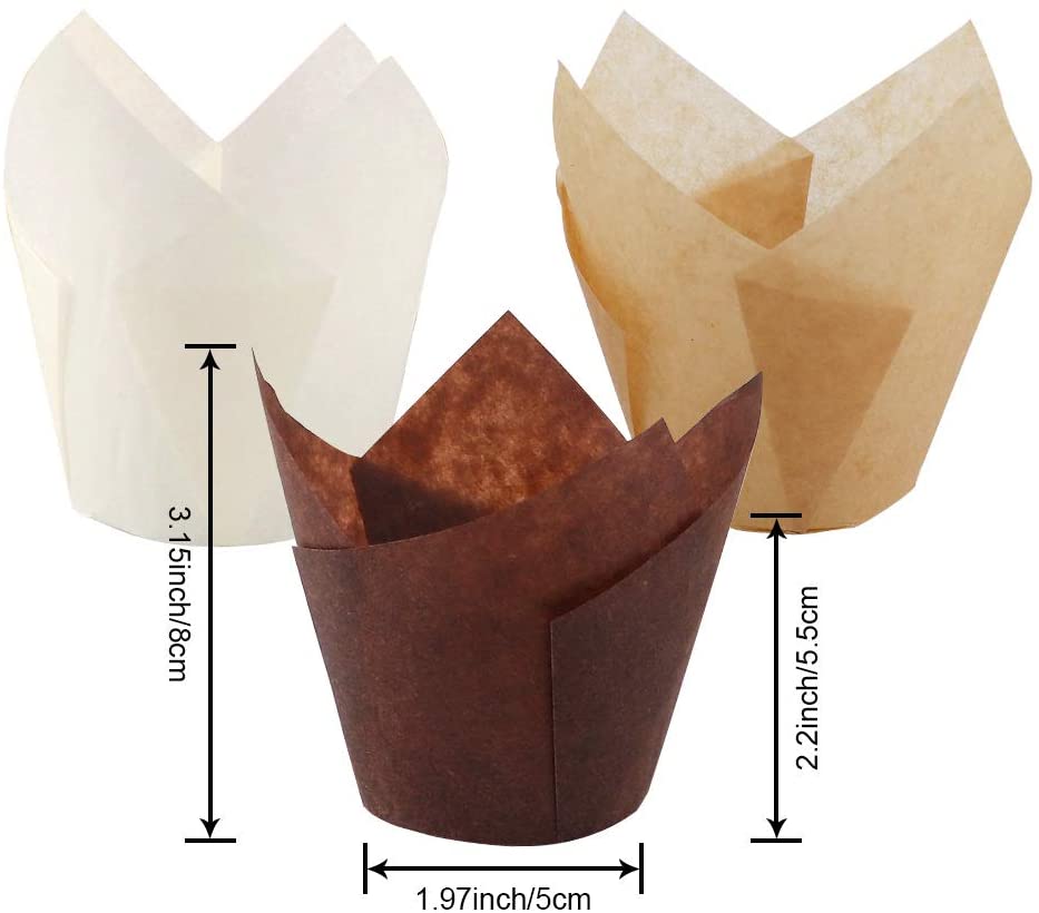 50/100150 Pieces Tulip Baking Cup Cake Cups Muffin Baking Liners Holders Rustic Cupcake Wrapper Baking Paper Parchment Paper