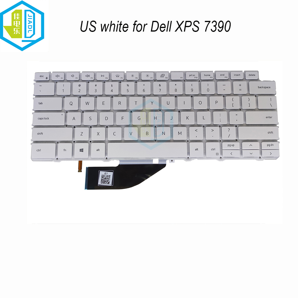 US English laptop backlit keyboard for Dell XPS 13 7390 2 in 1 0XD3H3 XD3H3 notebook pc replacement keyboards white NSK-ET1BC