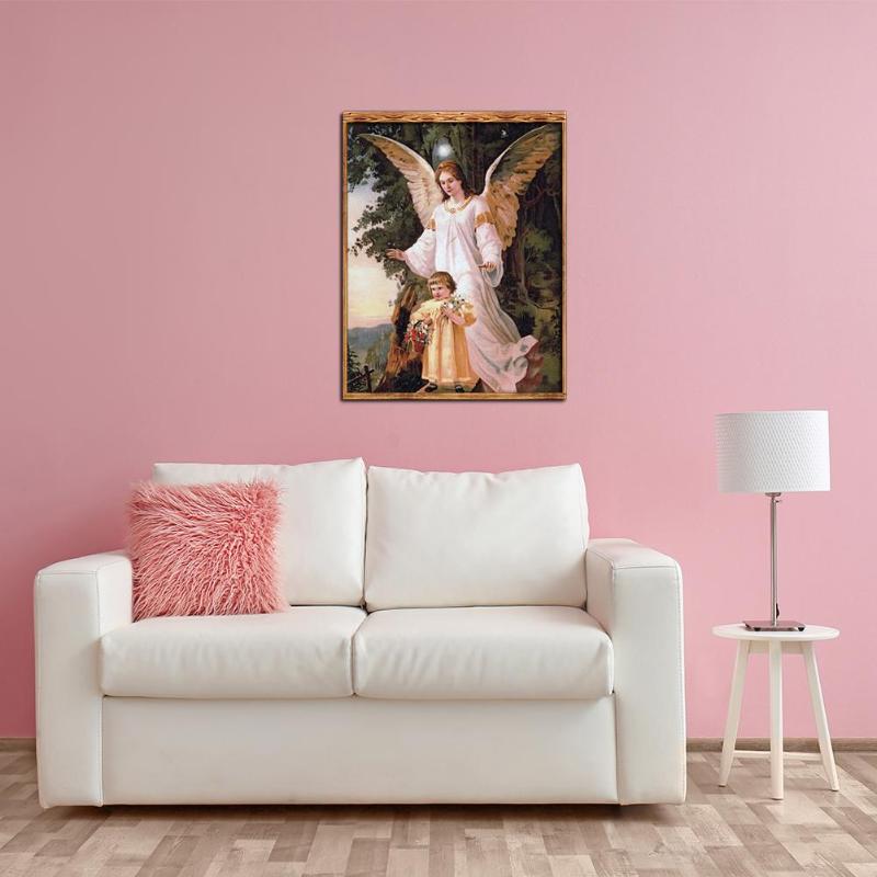 5D DIY Full Drill Diamond Painting Guardian Angel Butterfly Cross Stitch Needlework Kit Home Decor Oxidation Resistance 40*30cm