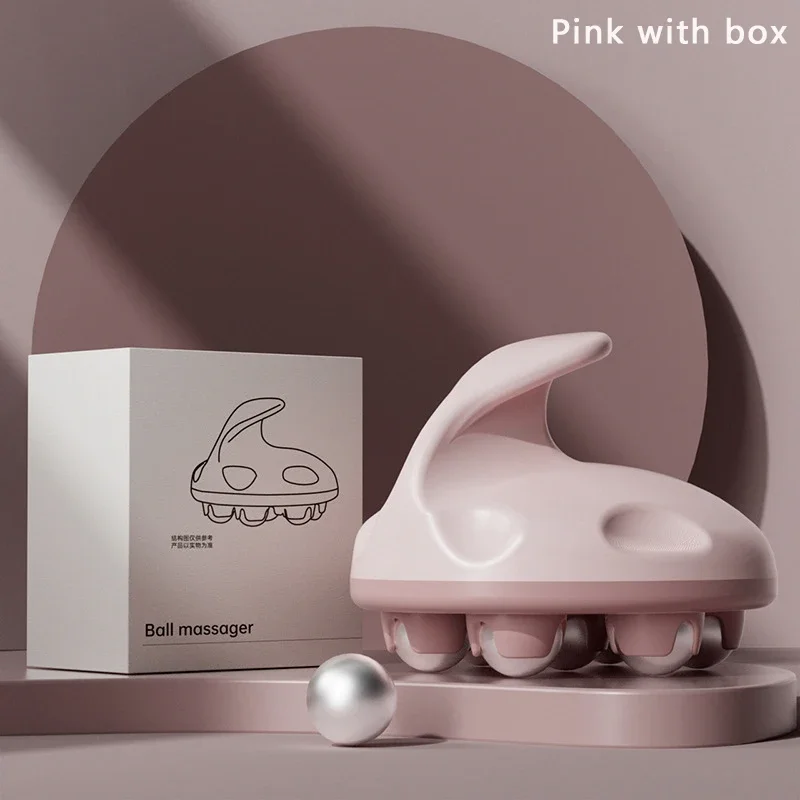 Roller Ball Massager Multifunctional Massage 7 Beads therapy Portable Beautiful Health Care Massage Instrument: Pink