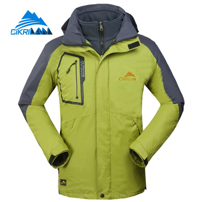 Winter 2in1 Warm Waterdicht Wandelen Camping Klimmen Outdoor Jas Mannen Windjack Jas Sport Vissen Skking Fleece Liner Jassen