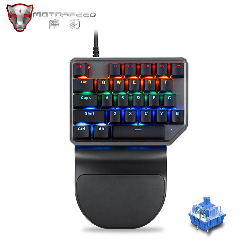 Original Motospeed K27 One-Handed Mechanical Gaming keyboard RGB Backlight USB Wired Mini Keyboard for PS4 Xbox Computer gamer