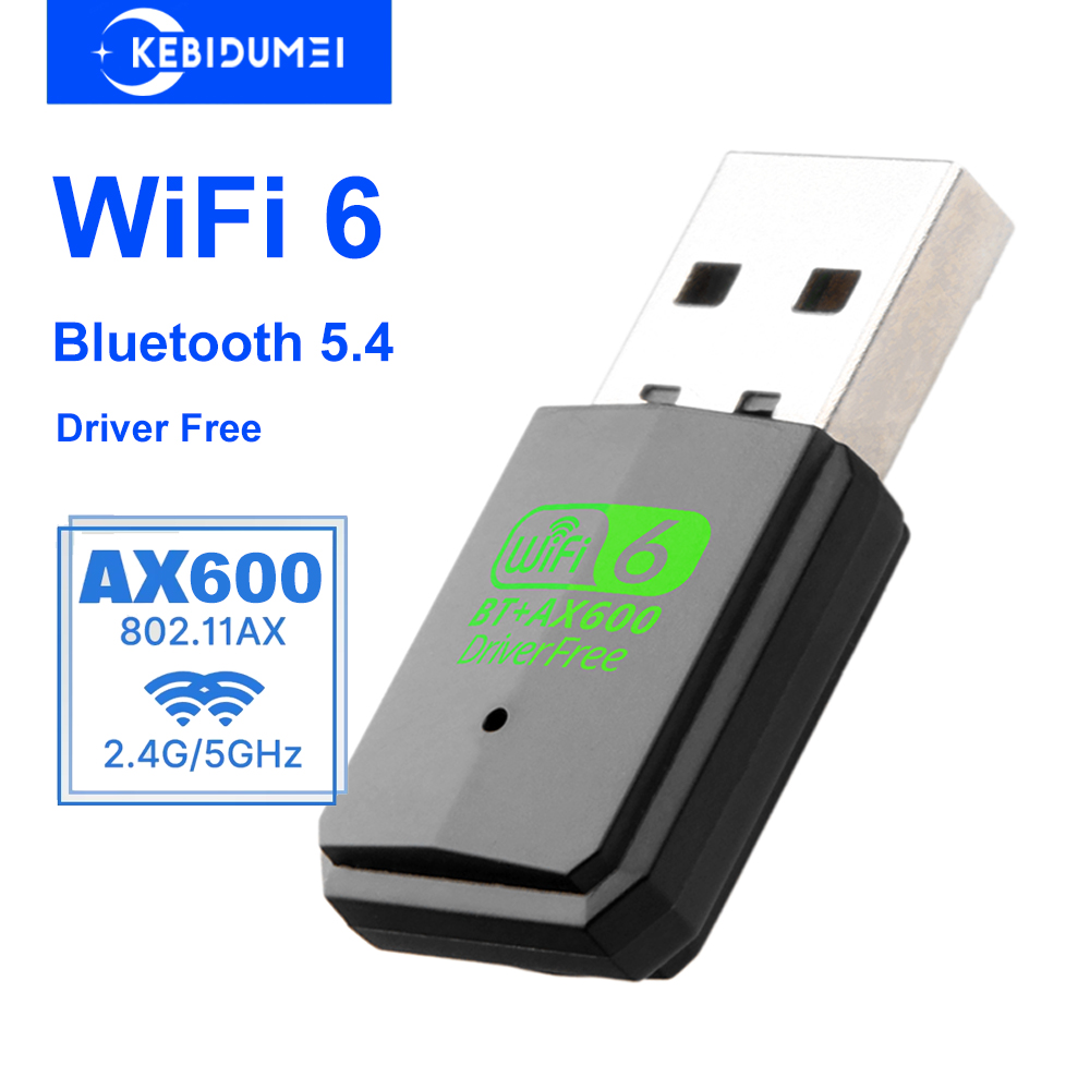 Adattatore USB WiFi 600Mbps Scheda di rete wireless Bluetooth 5.4 Dual Band 2.4G 5GHz Driver USB gratuito Dongle WiFi 6 per PC Win 10 11: Oro