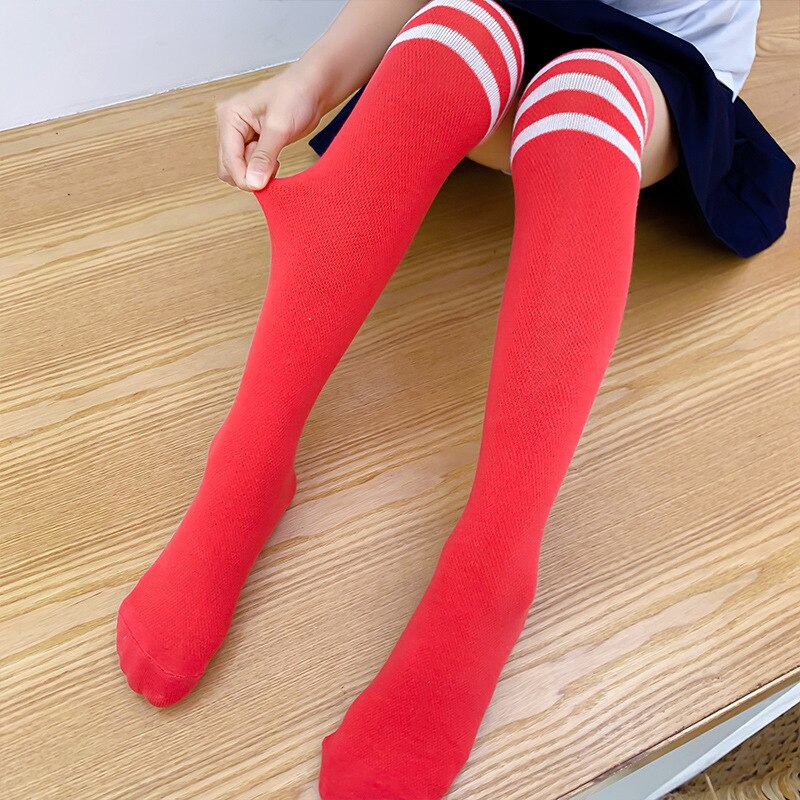 1-9 Jaar Kids Jongens Peuters Meisjes Sokken Knie Hoge Lange Zachte Katoenen Baby Sokken Ontdaan Kinderen Sokken School kleding: Red