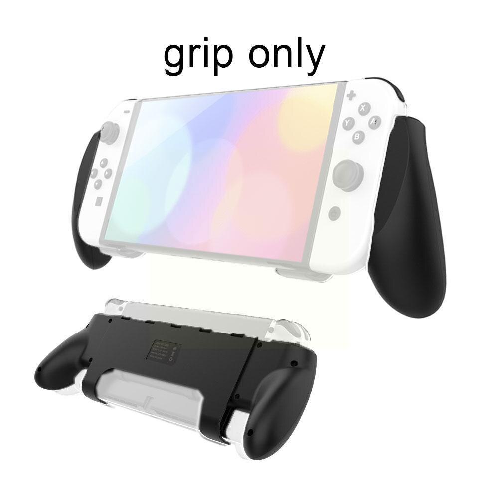 Hand Grip Stand For Nintendo Switch OLED Model Comfortable &amp; Ergonomic Handle Holder Kickstand W/ Game Cartridge Storage NS V4W7
