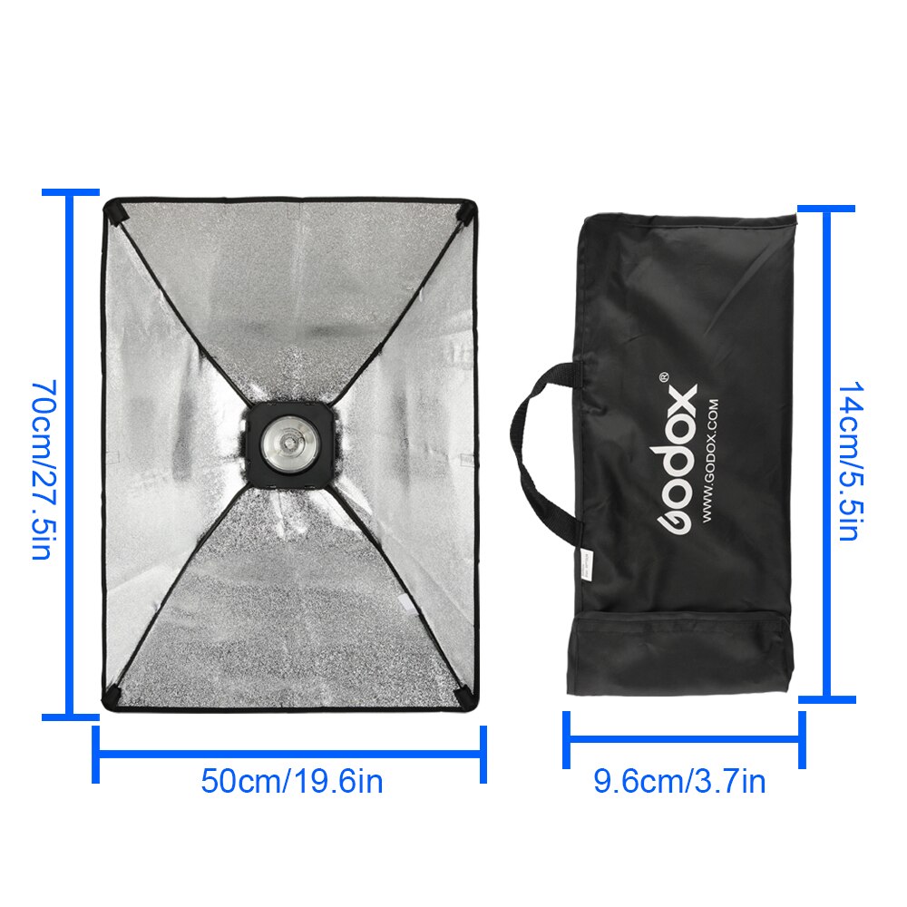 Godox 50x70cm 20"x27" Softbox Soft Box with Universal 100MM Mount for Studio Flash Strobe K-150A/K-180A/300SDI/E250/E300,etc