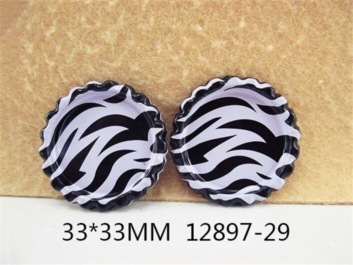 25Pcs Geometrische Patronen Ronde Vorm Fles Cap, DIY Handgemaakte Materialen Voor Maken Projecten, 25Yc2156