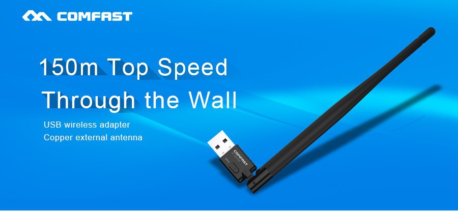 COMFAST CF-WU755P 150mbps mini usb adaptateur wifi avec WPS une clé de cryptage RTL8188EUS adaptateur wifi avec 5dBi anterna