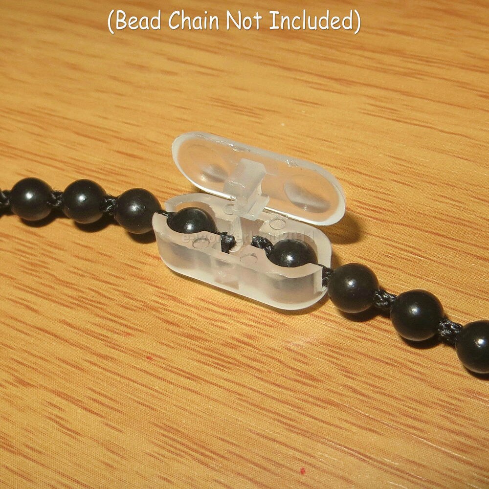 50pcs Clear Plastic Roller Blinds Pull Cord Connector Curtain Chain Connector for Vertical Blinds Joiners Spare Tool Replacement