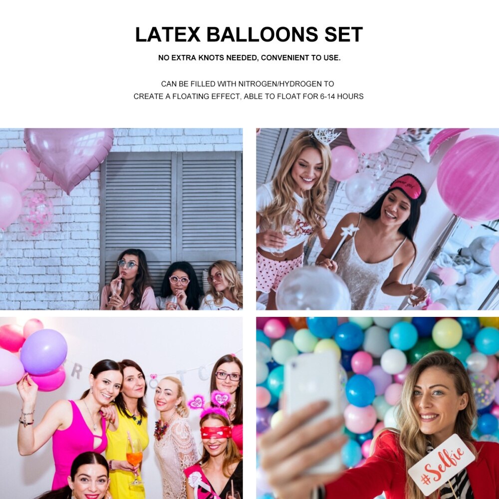 10Pcs 36-Inches Balloons Set Party Decorative Balloon Latex Balloons Party Prop