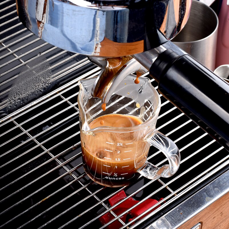 Hittebestendig Glas Maatbeker Jigger Voor Espresso Koffie Drie Mond Maatbeker Ounce Cup 70Ml Kleine Melk cup