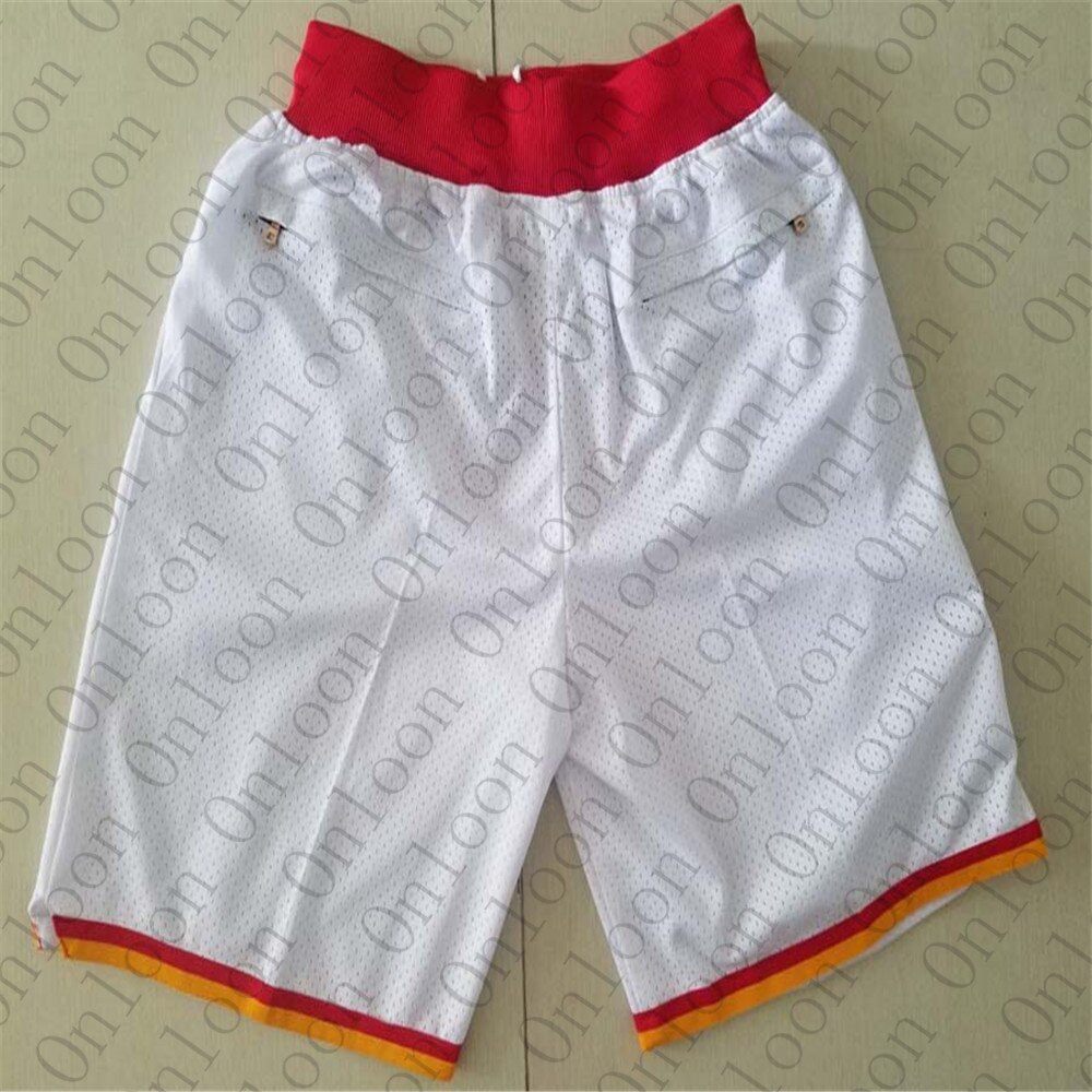 Mens American Basketball Breve Houston Ricamo Shorts Sport Pantalones Cortos Hombre breve cestino