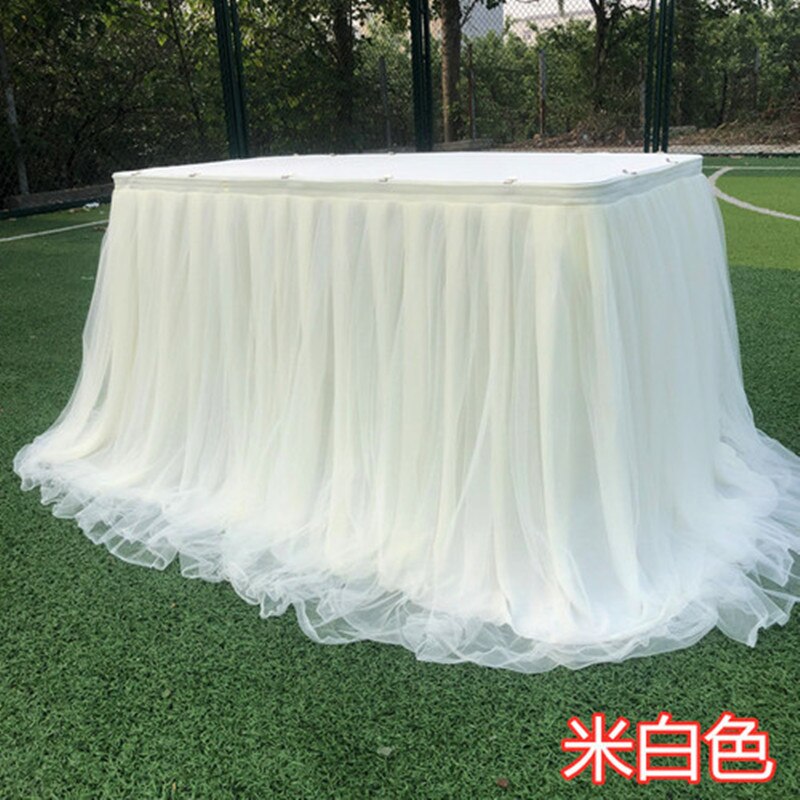 Jupe de Table en Tulle 1M, décoration pour mariage, fête prénatale, anniversaire, Tutu, fournitures de fête