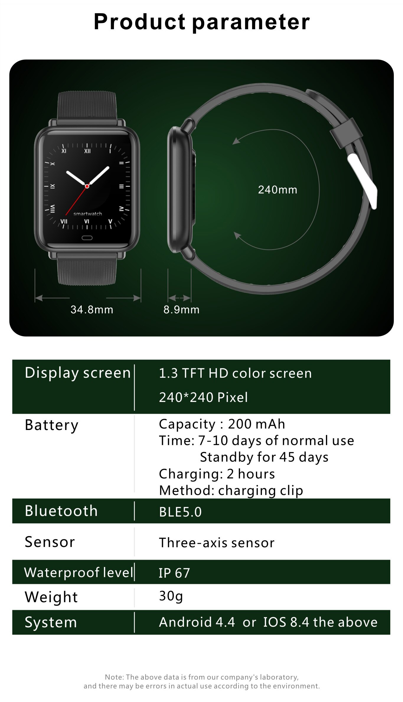 Q9t sport smartwatch lichaamstemperatuur meten aangepaste wijzerplaat smartwatch mannen vrouwen hartslagmeter armband voor android ios pk  p9