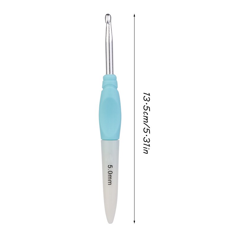 Yunxwd 8 STKS Nieuwe Haaknaald Set Aluminium Breinaalden Steken met Ergonomische Zachte Witte Plastic Handvat voor Naaien Truien Hoeden Sokken