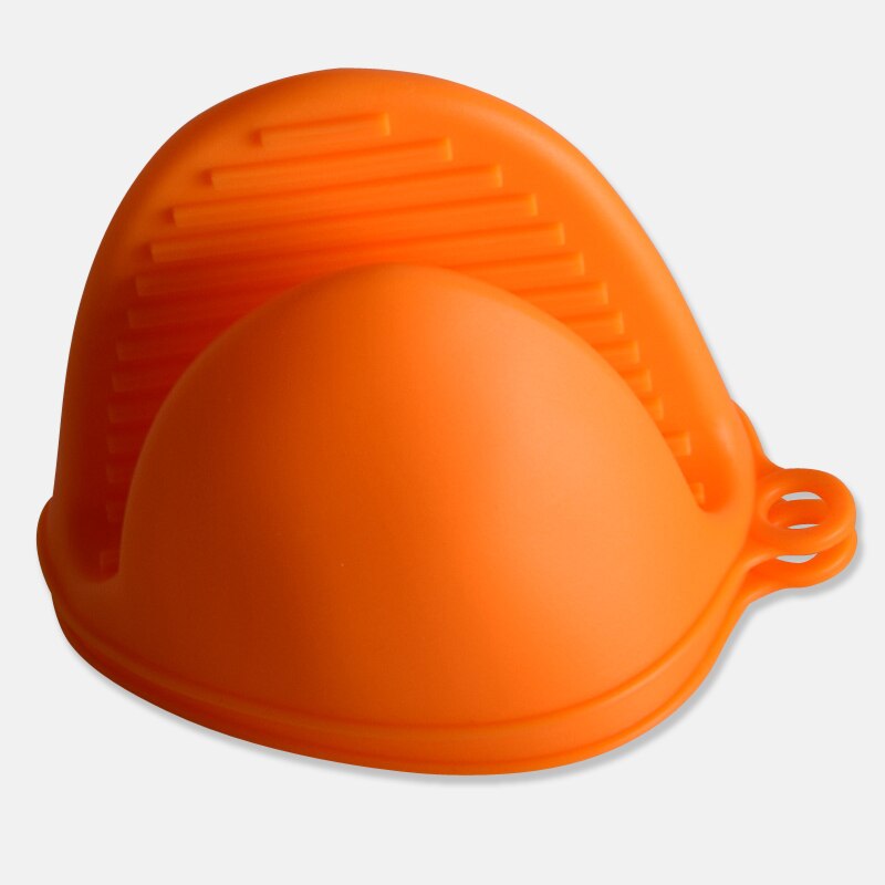 Silicone Kitchen Organizer Isolated Pot Heat Pliers Microwave Oven Gloves Clip Plate 1 PCS Anti-scald Thicken Bbq Gloves: orange