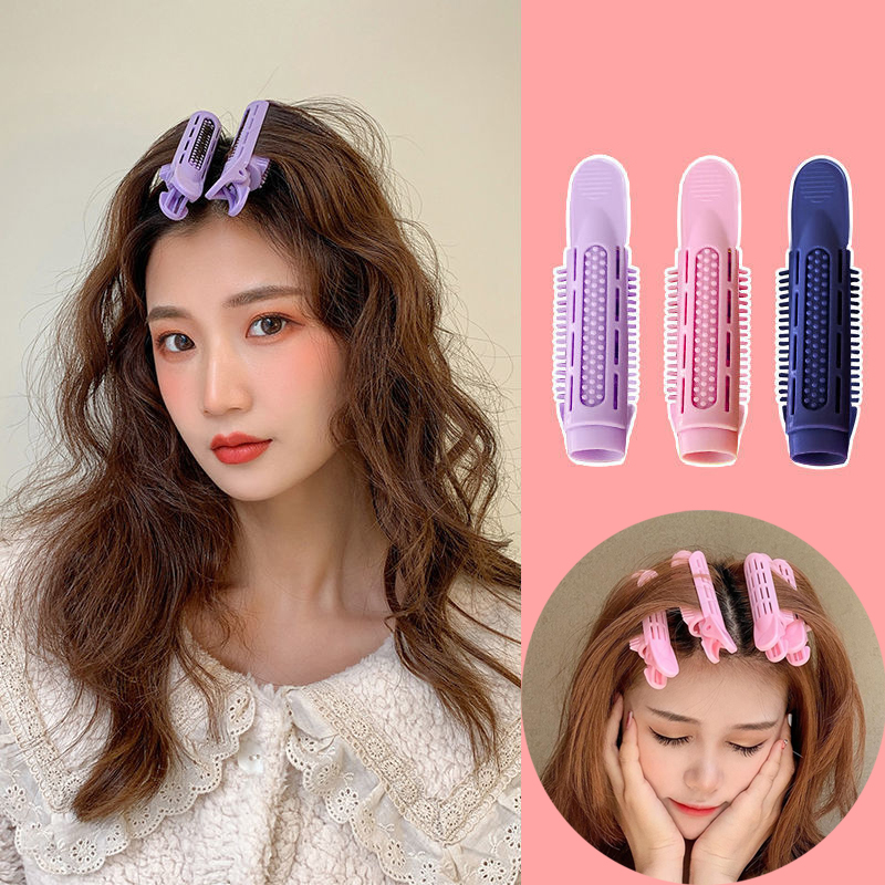2pcs Fluffy Curling Hairpin Rollers Hair Roots Hair Clip Women Volumizing Curling Fixed Plastic Hair Curler Twist Styling Tools