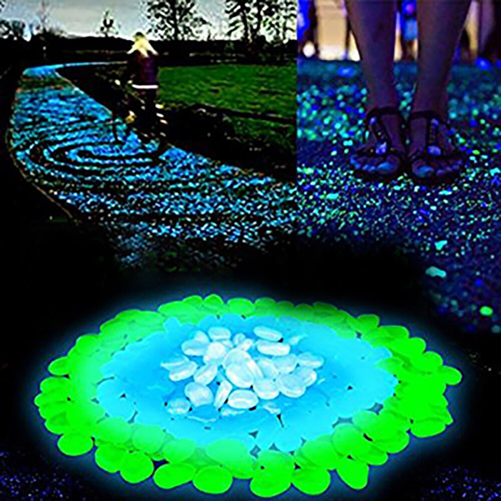 25/50pcs Luminous Stones Glow in the Dark Garden Pebbles Glow Stones Rocks for Walkways Garden Path Patio Lawn Garden Yard Decor
