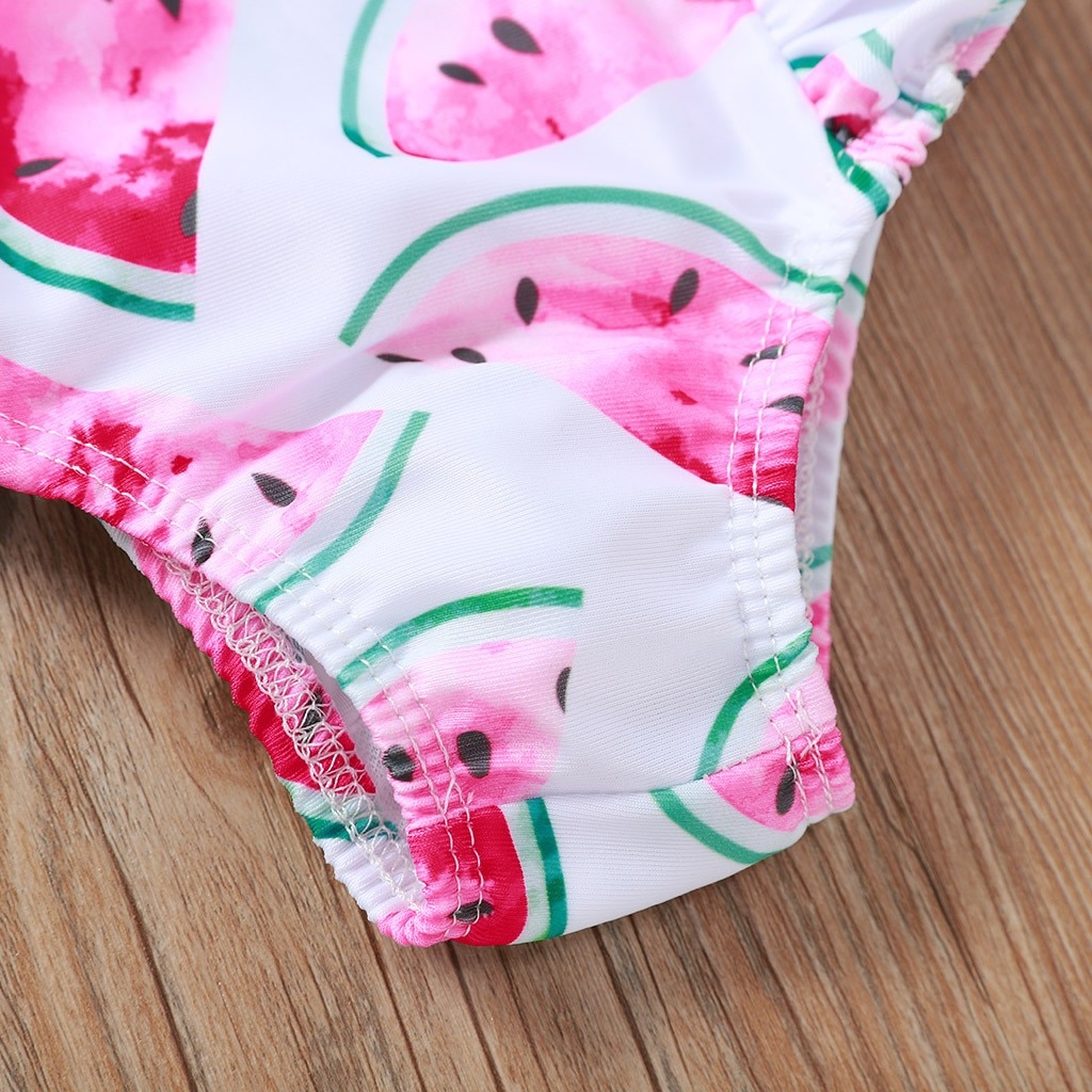 Babys Summer Clothes Kids Girls Summer Cartoon Leopard Printed Bikini One Piece Swimwear Swimsuit 2pcs Toddler Bathing Suit