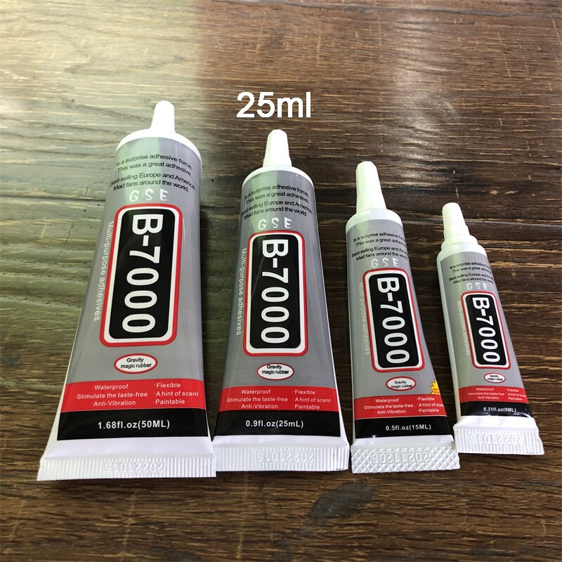 1 sztuk B-7000 9/15/25/50ml uniwersalny przezroczysty mocny klej klej uniwersalny Super klej do DIY do produkcji biżuterii naprawy przedmiotu: 25ml